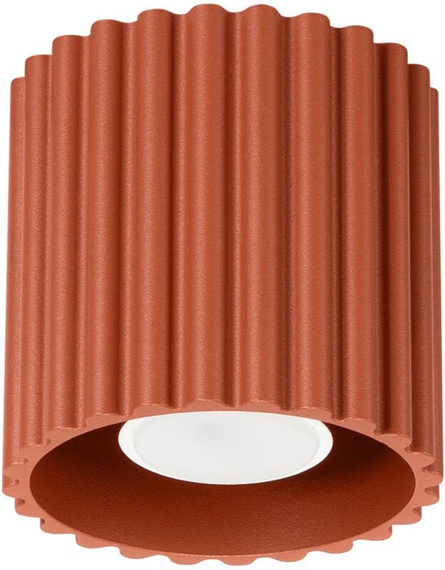 Moderner gerillter runder Deckenspot, rot-ocker, 10 cm, 1xGU10 10W AURA Sollux Lighting