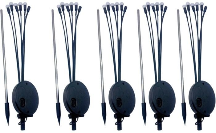 5 Stück Solar-Glühwürmchenlichter, wasserdichte Rasenlichter für den Außenbereich, warmes Licht