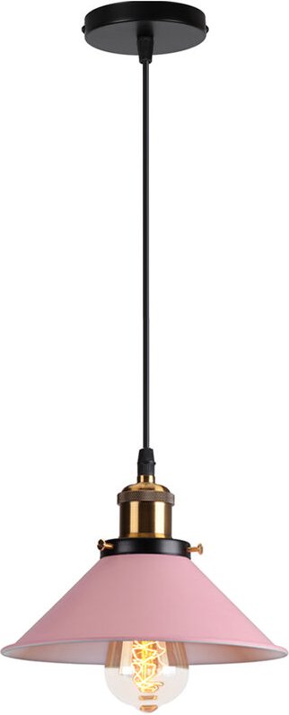 Pendelleuchte Vintage Kronleuchter mit Ø22cm Metall Lampenschirm Hängelampe Edison Art Lampe für Esszimmer Wohnzimmer Re...