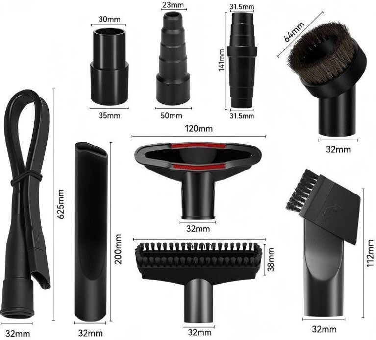 9-teiliges Set, geeignet für Philips Midea Staubsauger, inklusive Flachsauger, Rundbürste, Saugkopf und universellem 32/...