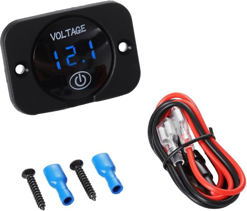 1 Unidad Voltímetro Digital LED DC 12V/24V, Medidor de Voltaje Impermeable para Panel, Probador de Batería para Coche, B...