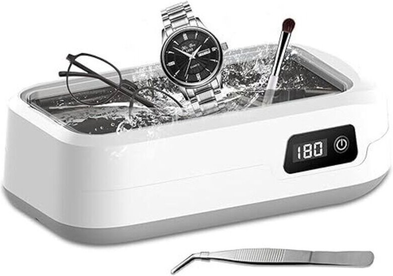 Ultraschall-Brillenreiniger 640 ml, 48 kHz, 360°-Ultraschallreiniger aus Edelstahl mit 4 Timer-Einstellungen, 40 W Ultra...