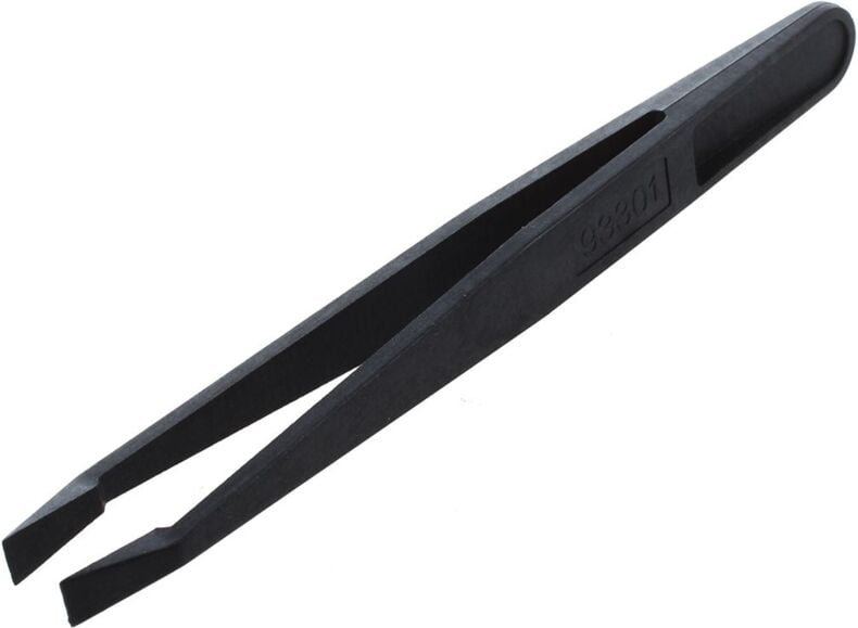 Tlily - r) Handwerkzeug Schwarzer Kunststoff Flache Spitze Anti- Pinzette