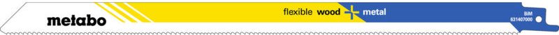 25 Säbelsägeblätter flexible wood + metal 300 x 0,9 mm, BiM, 1,8-2,6 mm/ 10-14 tpi (628248000) - Metabo