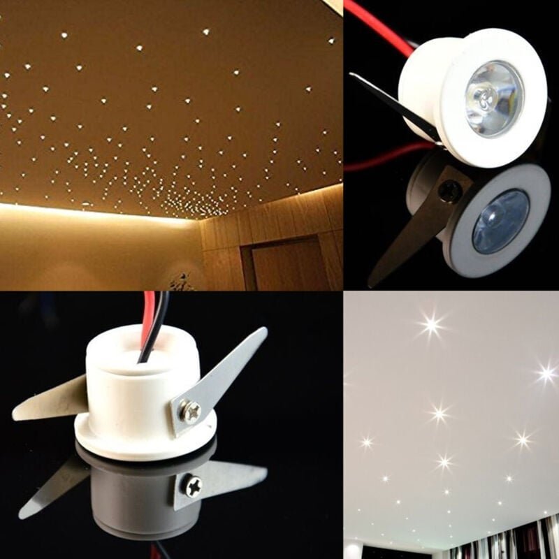 Thumbnail - Trade Shop Traesio - Trade Shop - led Einbaustrahler Lichtpunkt 1W rund Kaltlicht warm Sternenhimmel -