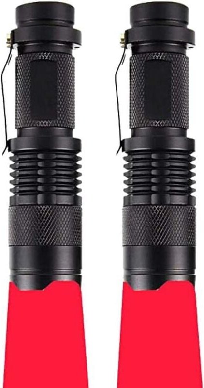 Rotlicht Taschenlampe, Mini Rot Taschenlampen Rote Signallampe mit Clip Rote LED Taschenlampen Zoombare Rotlichtlampe 3 ...