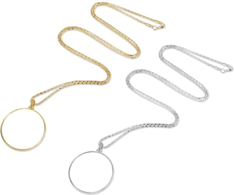 5-facher Vergrößerungsglas-Anhänger, 2 Stück Mini-Lupe, Monokel-Linse, tragbare Monokel-Lupe