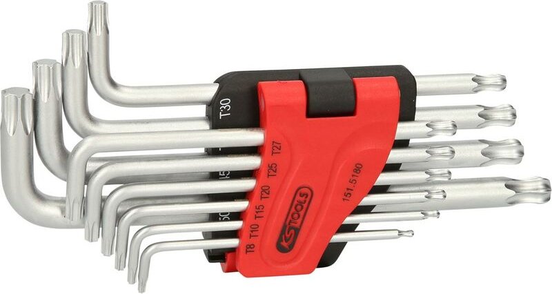 Ks Tools Kugelkopf-Torx-Winkelstiftschlüssel-Satz, lang, 10-tlg - 151.5180