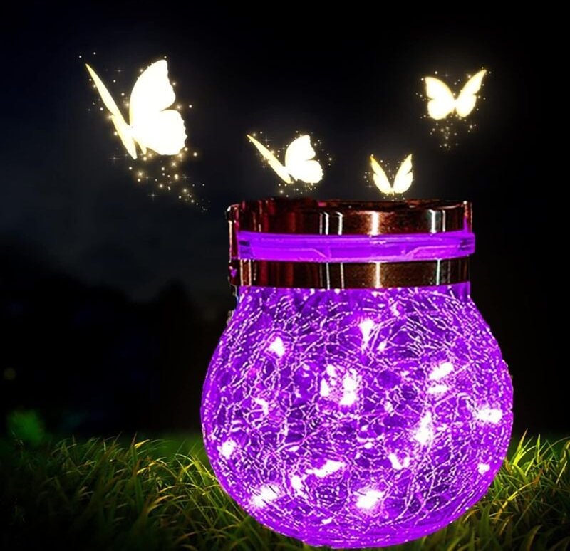 Solarlaterne, hängende dekorative Solarleuchten für den Außenbereich mit 30 wasserdichten LED-Solarleuchten, solarbetrie...