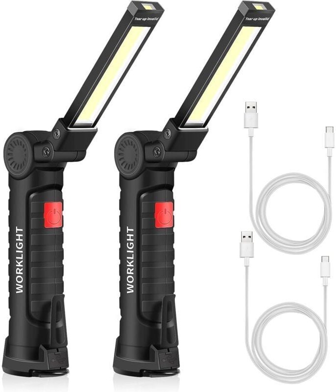 USB-wiederaufladbare Taschenlampe, LED-Taschenlampe, Arbeitsleuchte, tragbarer magnetischer Aufhängehaken für Outdoor-Ca...