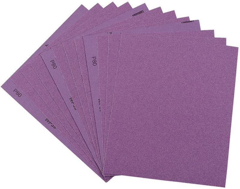 Aluminiumoxid-Schleifpapier, 12 Blatt, Körnung 80, 23 x 28 cm, zum Veredeln von Holzmöbeln, Schleifen von Metall und Pol...