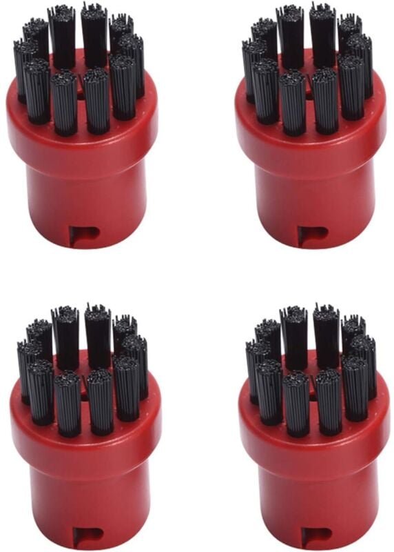 4er-Pack runde Reinigungsbürsten für den Dampfreiniger Kärcher SC1, SC2, SC3, SC4, SC5, SC7 (rot und schwarz) - Lntyq