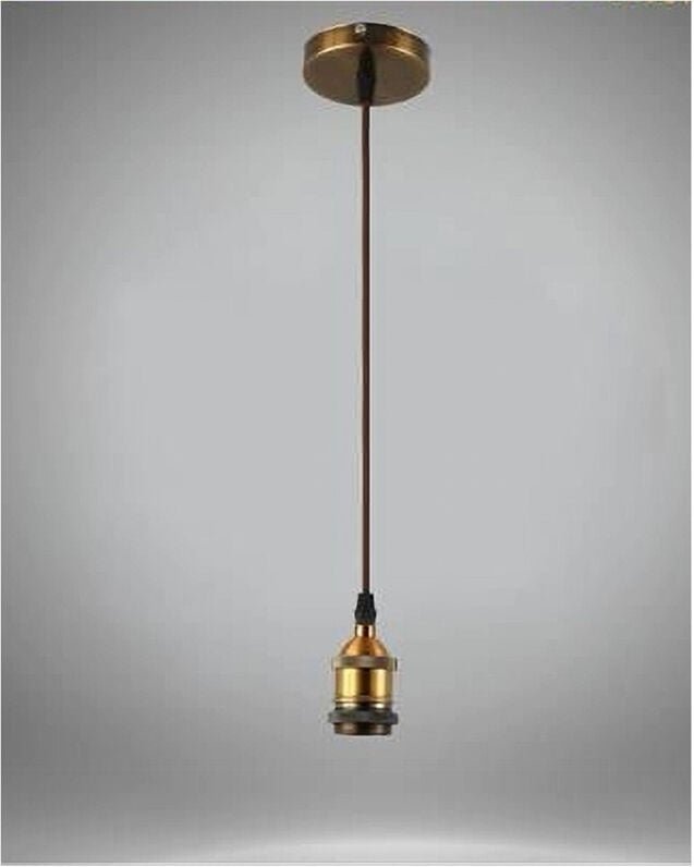 Trade Shop Traesio - Trade Shop - portalampada lampadine E27 pendente 2 metri E27-2M - Gold