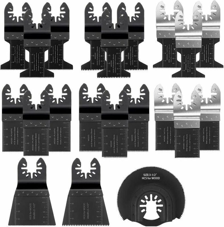 Oszillierendes Sägeblatt, 21-teiliges gemischtes Multifunktionswerkzeug-Set, mit Schnellverschluss, universelles oszilli...