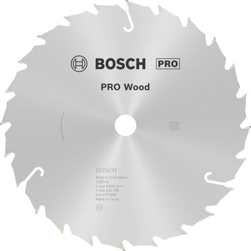 Pro Wood Kreissägeblatt, 184 x 2,2 x 16 mm, T24 - Bosch