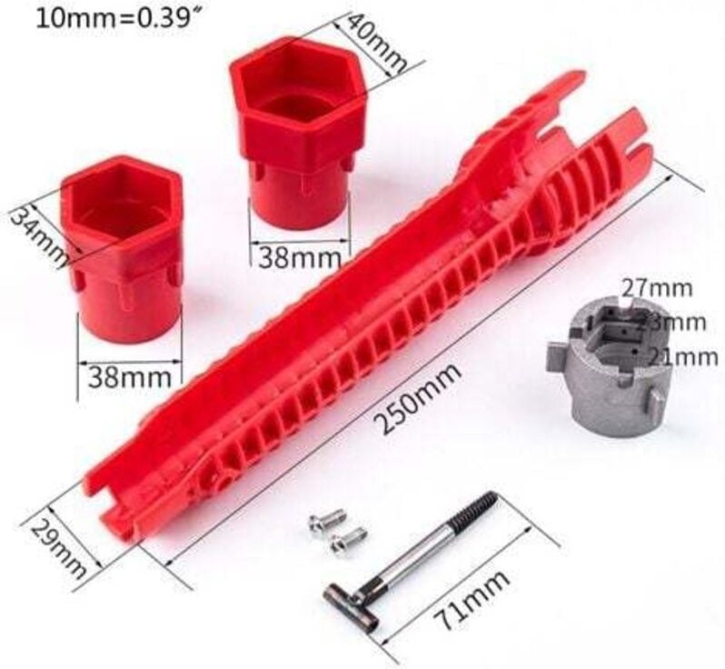 Multifunktions-Wasserhahnschlüssel, 8-in-1-Waschbecken-Wasserhahn-Monteur und Waschbecken-Installationswerkzeug für