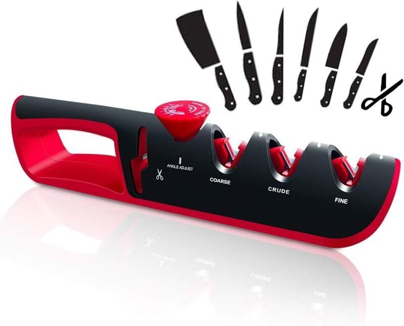 Messerschärfer in 1, Messerschärfer und Schere, professioneller Küchenmesserschärfer, manuelles Messerschärfwerkzeug mit...