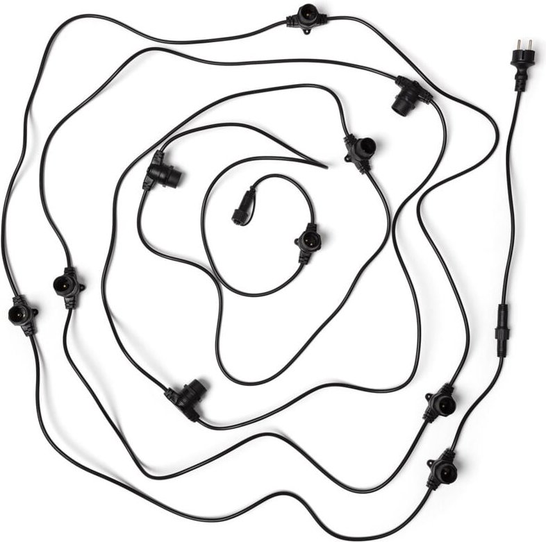 Ledkia - LED-Girlande Außen mit 10 B22-Fassungen 10m Schwarz IP44 Schwarz