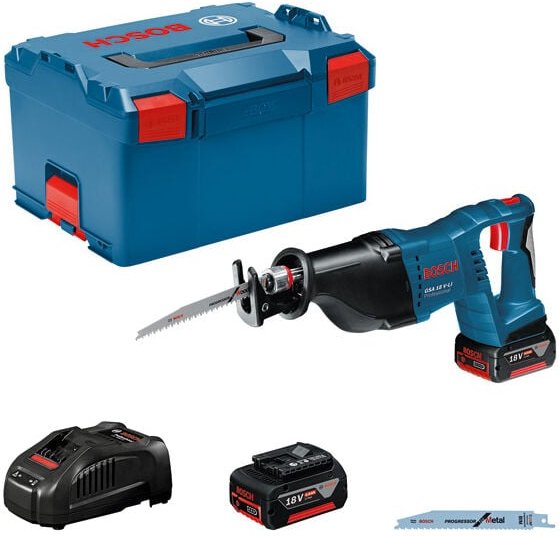 Bosch Akku-Säbelsäge gsa 18 v-li mit 2x 5,0 Ah Li-Ion Akkus + Lader in l-boxx