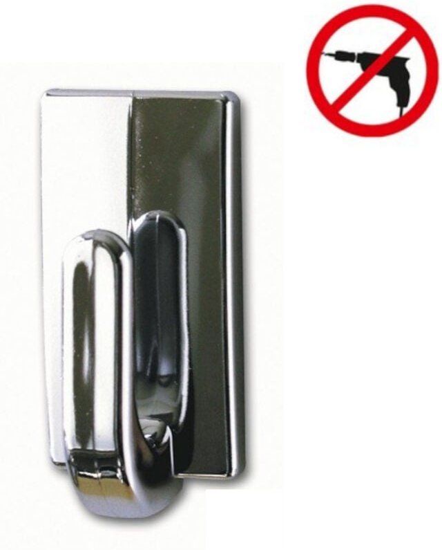 Powerstrips 3 kleine Haken, Chrom, einfaches Anbringen ohne Bohren (57540-00101-00) - Tesa