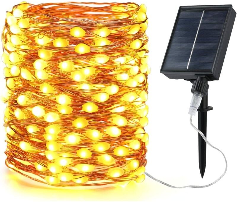 Solar-Lichterkette für den Außenbereich, BrizLabs, 20 m, 200 LEDs, Girlande für den Außenbereich, Guinguette, 3-mal größ...
