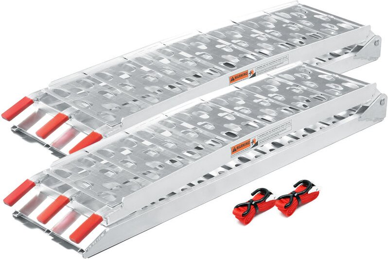 Wiltec - 2x Auffahrrampe 223 cm 680 kg für atv Motorrad Quad, Aluminium Auffahrschiene faltbar, Verladerampe rutschsiche...