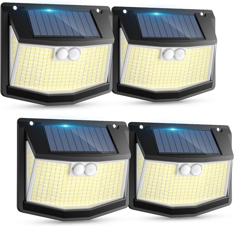 Thumbnail - Solar-Außenleuchte mit Bewegungsmelder: 248 LEDs, 3 Leuchtmodi, 270° Abstrahlwinkel, IP65 wasserdicht, Wandstrahler für ...