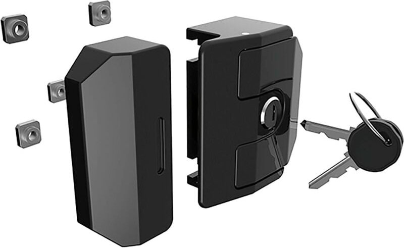 Clip Fallenverschluss - Türschloss passend zu Item System Aluprofil Nut 8, Zinkdruckguss schwarz - Fath