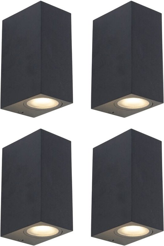 4er Set moderne Wandleuchten schwarz IP44 - Baleno ii