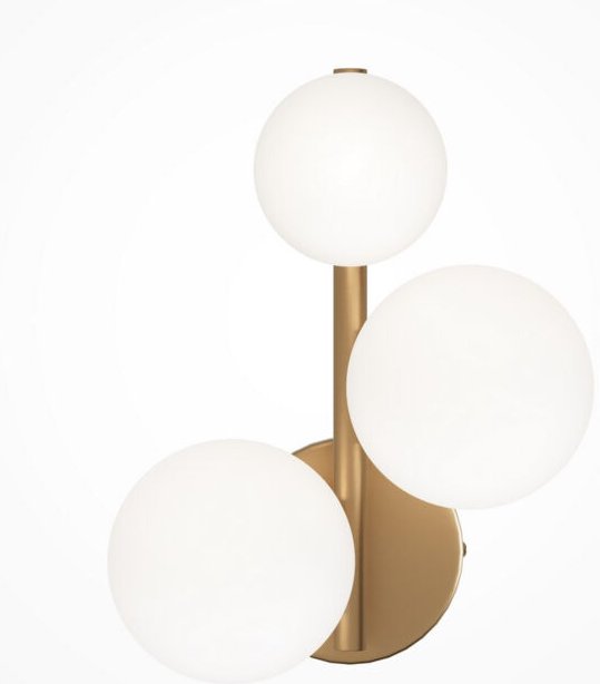 Dallas Moderne 3-flammige Wandleuchte Gold, mattweißer Schirm, G9 - Maytoni