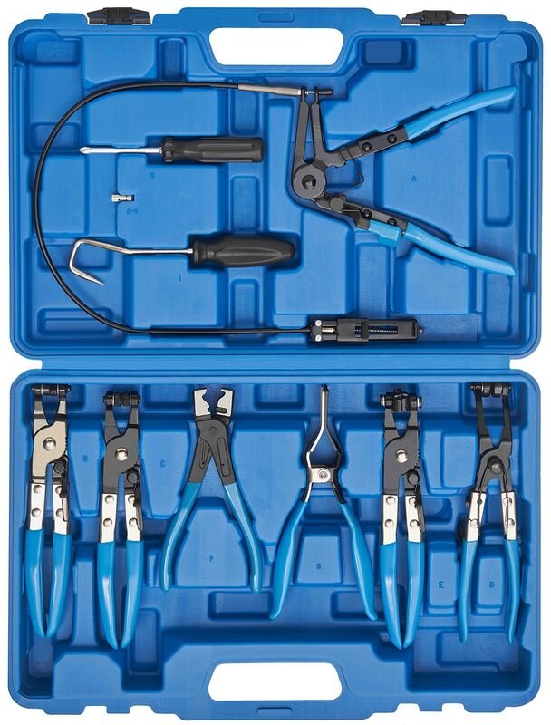 K.105-4011 Schlauchklemmenzangen-Satz Zange für Schlauchschellen 10-tlg. - Mit Koffer - Kraftplus