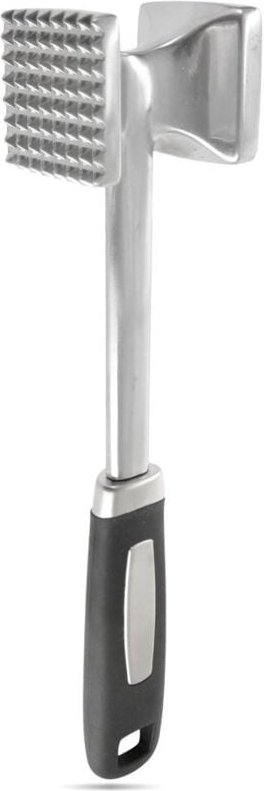 Aluminum meat mallet with rubber handle for a secure grip