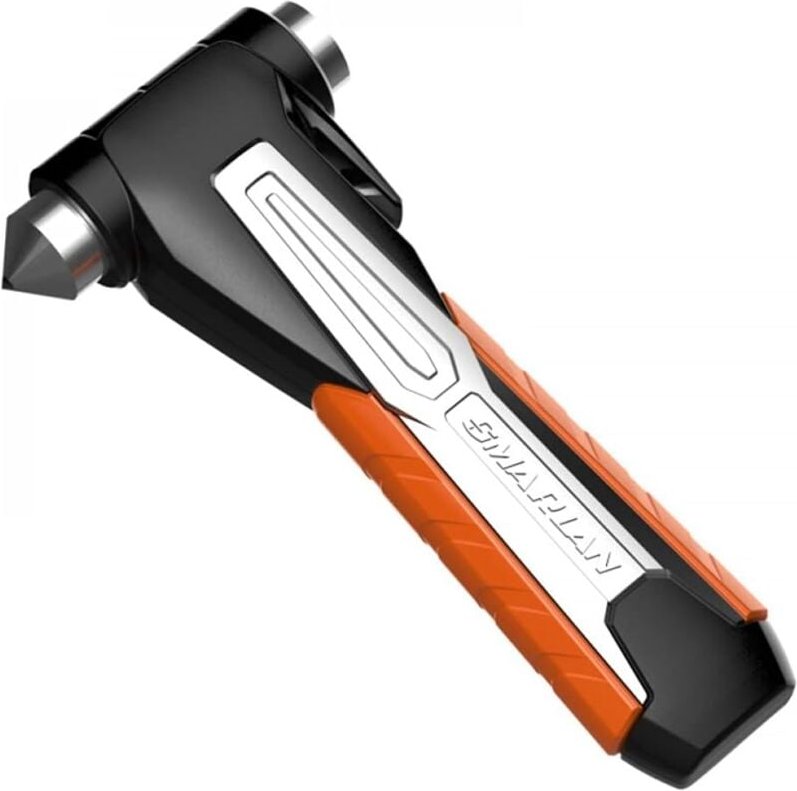 Thumbnail - Tragbarer Auto-Sicherheitshammer, hochwertiger Auto-Hammer aus Wolframstahl, mit Gürtel-Sicherheitsschneider, Camping, R...