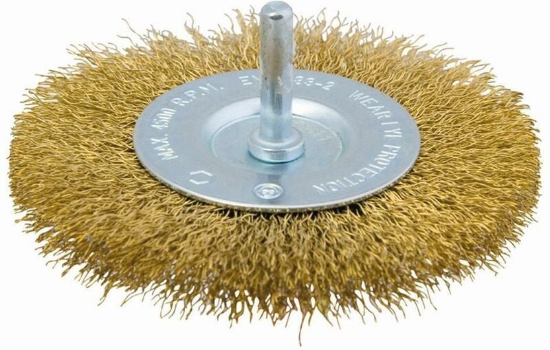 Scheibenbürste verm100 mm 0,3 mm gewellt, 6 mm-Schaft