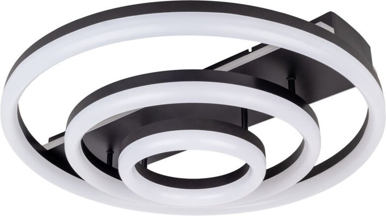 Naeve CIRCULO Dimmbare LED-Deckenleuchte mit drei Ringen, Schwarz, 2900–4100 K, Fernbedienung