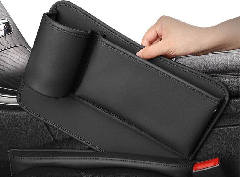 Memkey - Autositz-Lücken-Organizer, Autositz-Aufbewahrung, seitlicher Lückenfüller, PU-Leder, Autokonsole, Seitentasche,...
