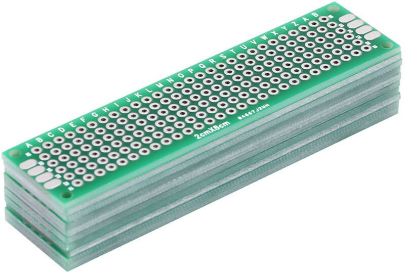 Prototyp-Doppelseitige Leiterplatte, 10 Stück 2 cm x 8 cm PCB-Prototyp-Doppelseitige Leiterplatte zum Selberbauen.