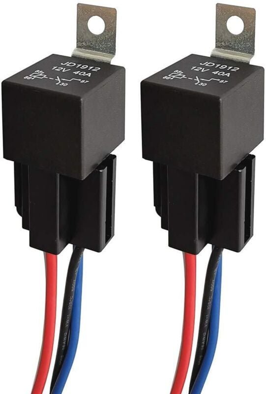 12V 40A SPST 4-Pin Auto Relais mit 12AWG Steckdose, 4-Polig KFZ Fahrzeug Motor Relais mit Drähte,Umschalt Relais, Pack o...