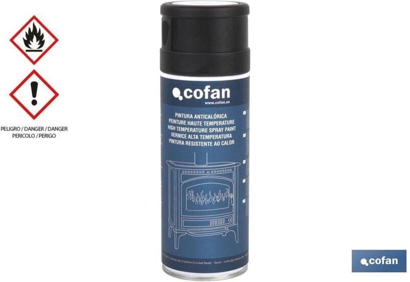 Schwarze hitzebeständige Farbe 600º C (400 ml) Spray COFAN 15001017