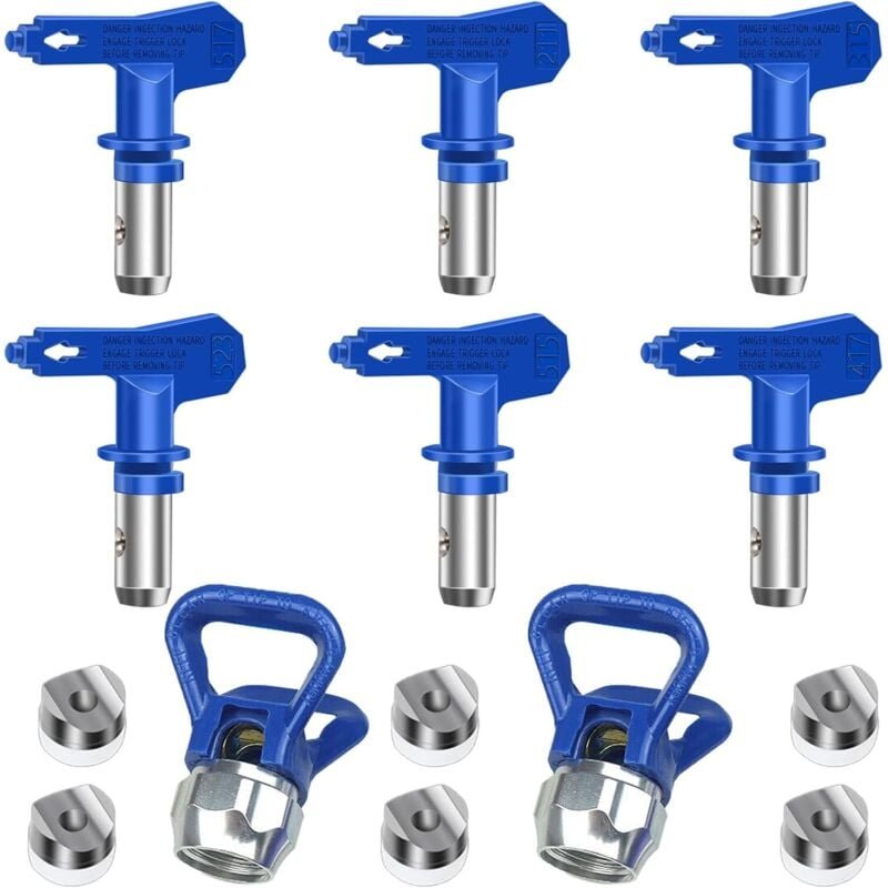 Sollbry - 6er-Pack umkehrbare Airless-Spritzdüsen, Airless-Farbspritzpistolen, Spritzteile für Häuser, Gebäude, Decks, Z...