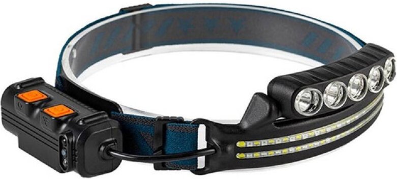 Trade Shop - Stirnlampe mit Bewegungssensor vorne, 68 LEDs, weiß, rot, blau, Licht -