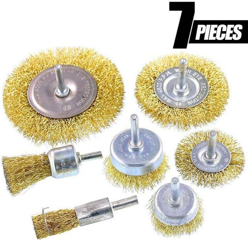 Drahtbürstenbohrer – Drahtbürstenbohrer-Set, Messingrad und Tasse für Drahtbürste und Bürste, perfekt zum Entfernen von ...