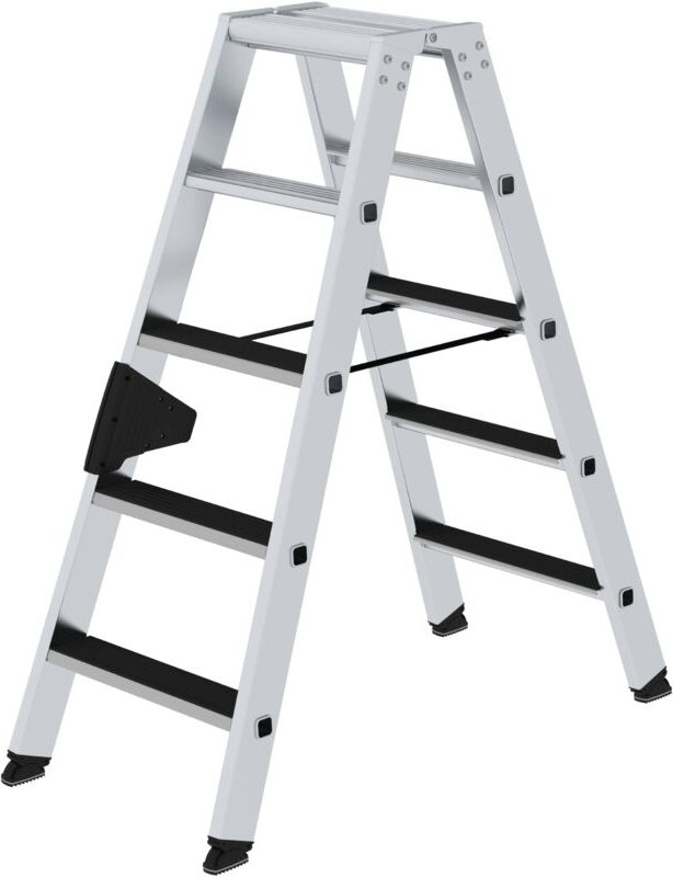 Thumbnail - Günzburger Steigtechnik - Stufen-Stehleiter beidseitig begehbar mit clip-step 2 x 5 Stufen - 041605