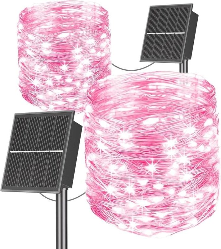 Lichterkette für den Außenbereich, 2 x 22 m – insgesamt 400 LEDs, wasserdichte Solar-Lichterkette, 8 Modi – IP65 wasserd...