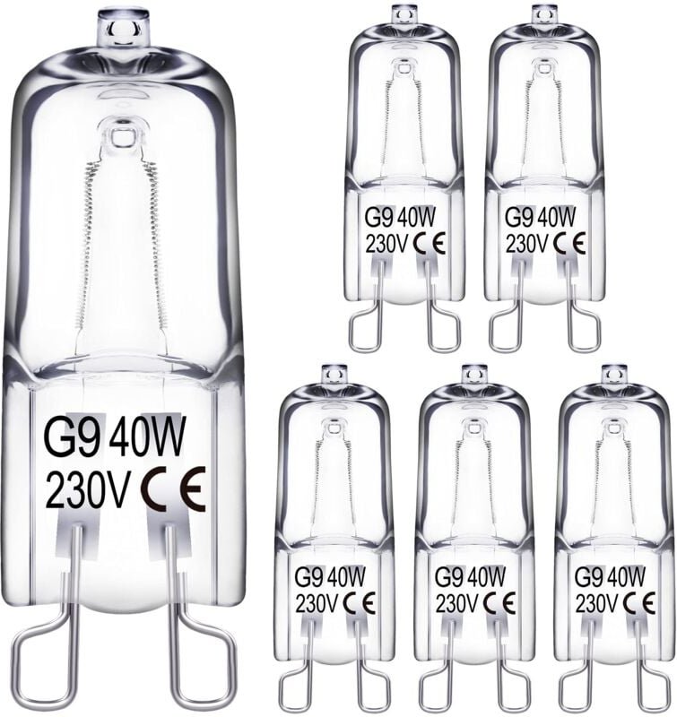 G9-Halogenlampe, Halogenlampen, 40 W, 230 V, 360-Grad-Abstrahlwinkel, G9-Kapsellampen für Kronleuchter, Wand, Nachttisch...
