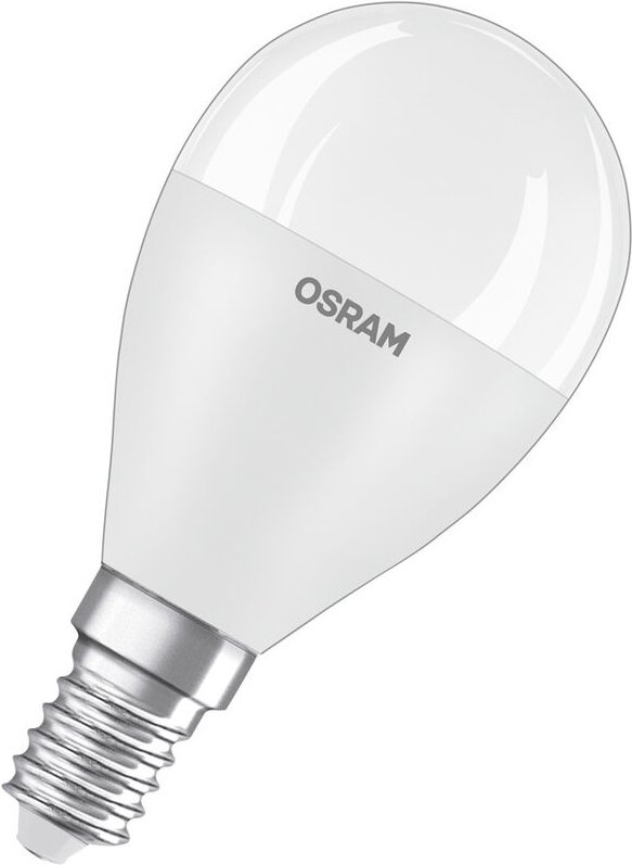 Thumbnail - Osram - LED-Lampen, klassische Miniballform, 60 Watts Ersatz, E14, P-shape, 4000 Kelvin, Kalt weiß, Matt, single Pack