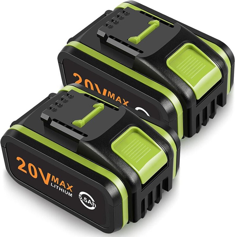 Pdstation - 2Packs 20V 5500mAh Akku für Worx WA3553 Li-Ion Akku Ersatz für Worx WA3760 WA3765 WA3883 WA3869 WA3880 WA386...