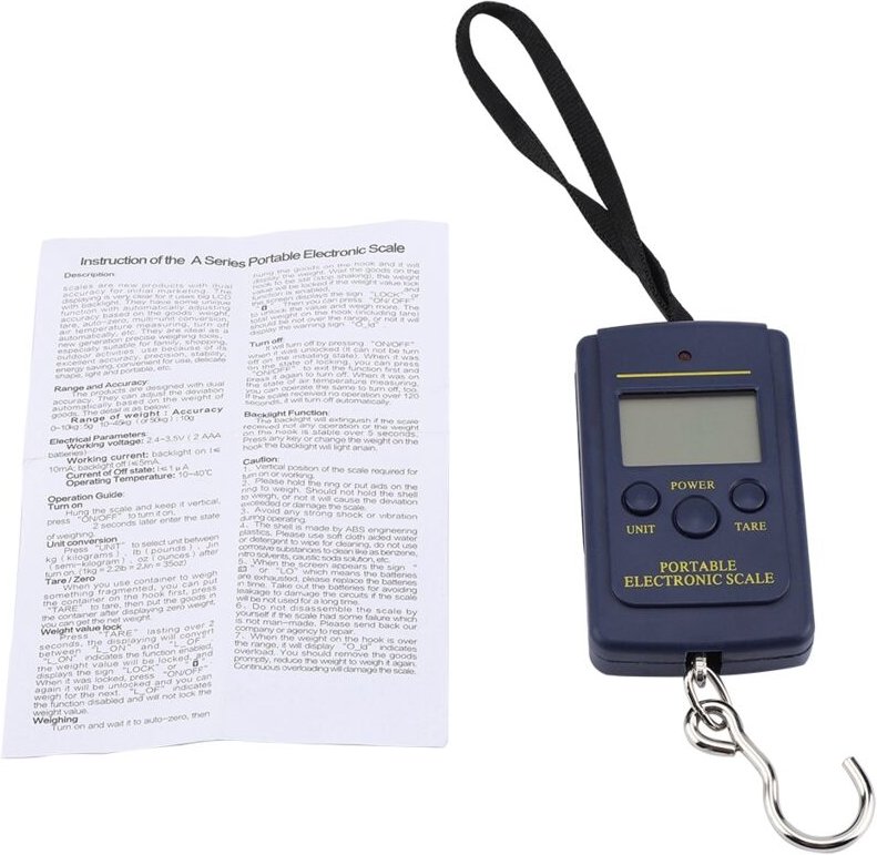 Eosnow 855020mm Schwarz mit Haken Edelstahl ABS Tragbare Skala, Digital-Hängen für Heim wiegen Gepäck, Express Küche