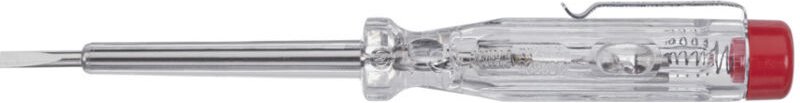 Toolland - Wiha Spannungsprüfer 220-250 Volt Schlitz transparent, mit Ansteckclip in Blister 3,0 mm (32201)