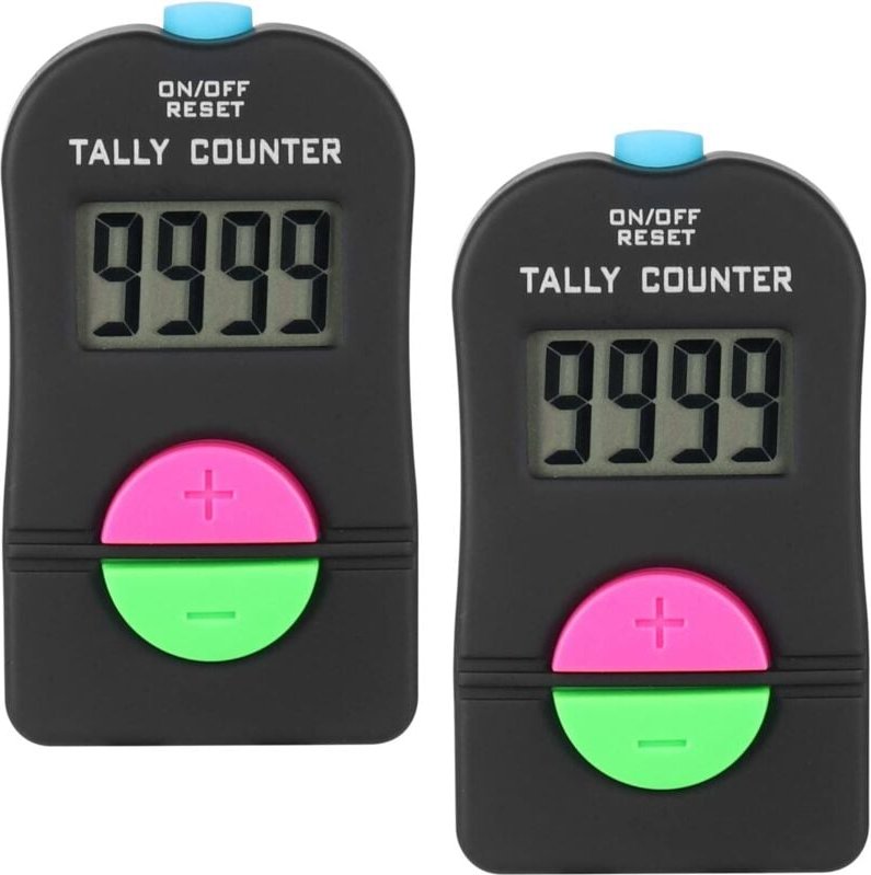 Digitaler Handzähler, 2 Stück digitaler Golf-Sportzähler, elektronischer manueller Add-Subtraktions-Clicker, kleiner dig...